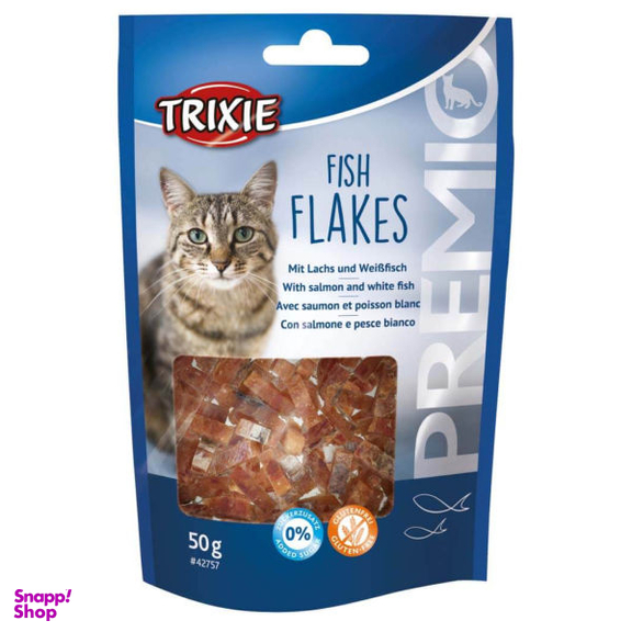تشویقی گربه تریکسی مدل Fish Flakes وزن 50 گرم