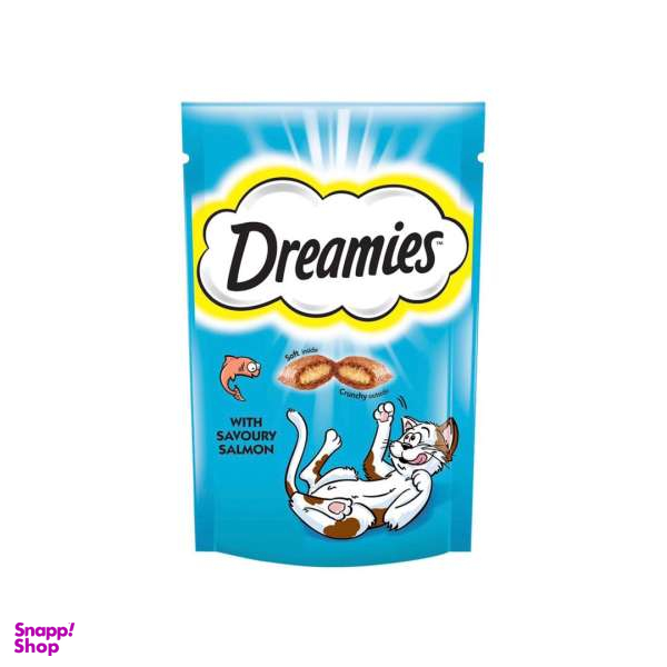 غذای تشویقی گربه دریمیز (Dreamies) مدل Snack With Salmon وزن 60 گرم