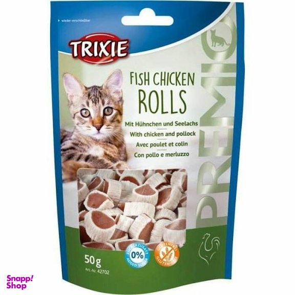 غذای تشویقی گربه تریکسی مدل Fish Chicken Rolls وزن 50 گرم