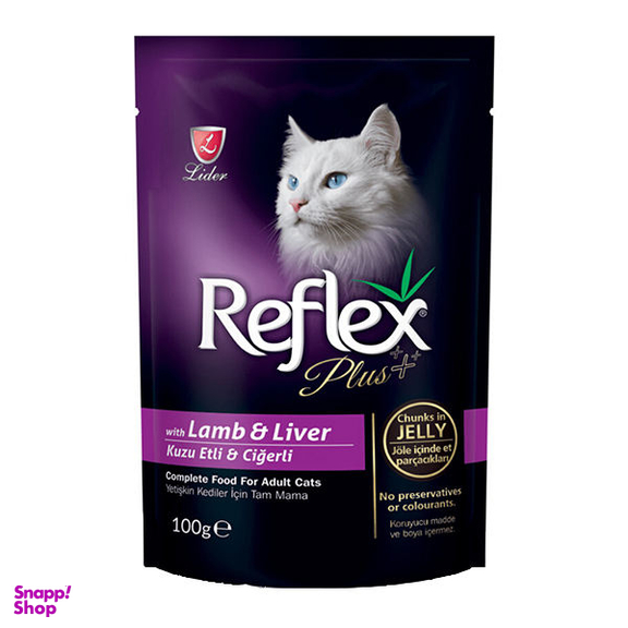 پوچ گربه رفلکس مدل Lamb & Liver وزن 100 گرم