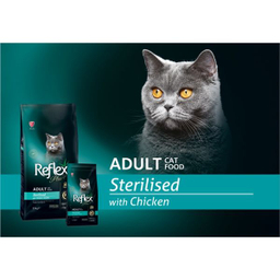 غذای خشک گربه رفلکس مدل Sterilised With Chicken وزن 1.5 کیلوگرم