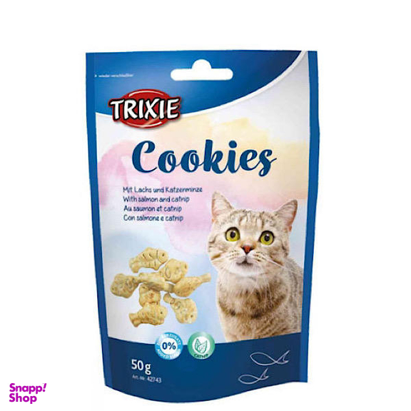 غذای تشویقی گربه تریکسی مدل Cookies باطعم ماهی وزن 50 گرم