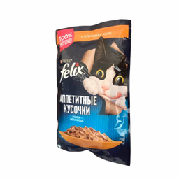 غذای پوچ گربه فلیکس مدل مرغ و ژله وزن 85 گرم