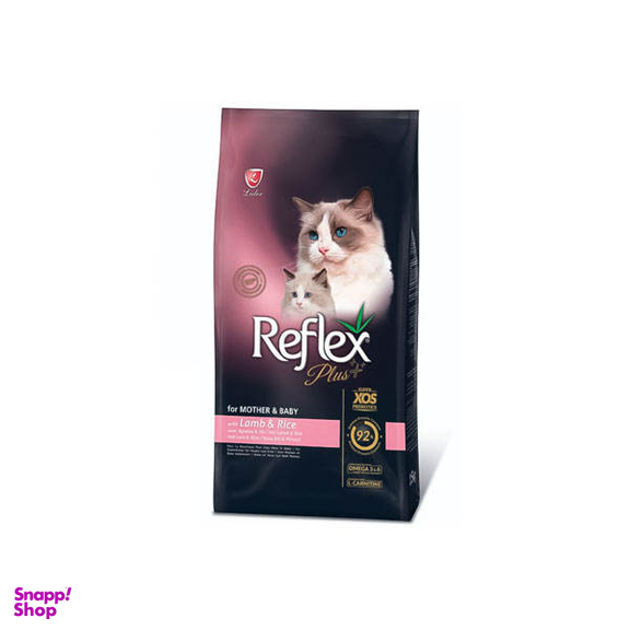 غذای خشک گربه رفلکس پلاس مدل Mother And Baby With Lamb And Rice وزن 1.5 کیلوگرم