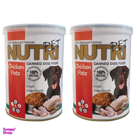 کنسرو غذای سگ نوتری پت مدل Chicken Pate وزن 10200 گرم بسته 24 عددی