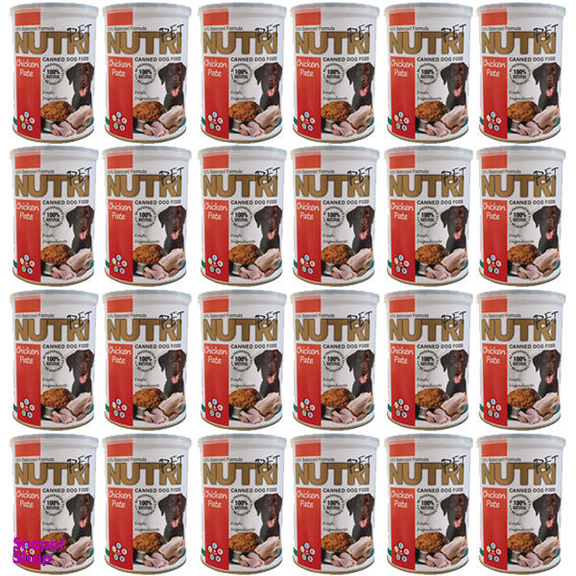 کنسرو غذای سگ نوتری پت مدل Chicken Pate وزن 10200 گرم بسته 24 عددی