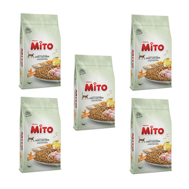 غذای خشک گربه میتو مدل Chicken وزن 1000 گرم بسته 5 عددی
