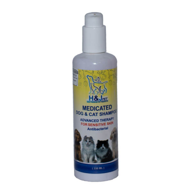 شامپو ضد خارش سگ و گربه اچ اند جی پت (H&J Pet) مدل Antibacterial حجم 330 میلی لیتر
