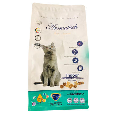 غذای خشک گربه آروماتیش مدل Indoor Chicken وزن 2 کیلوگرم