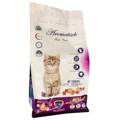 غذای خشک گربه آروماتیش مدل Kitten Chicken وزن 2 کیلوگرم
