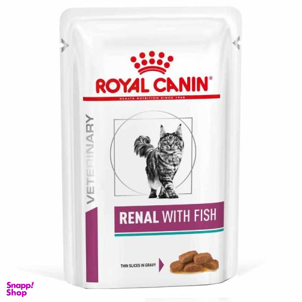 پوچ گربه رویال کنین مدل Renal With Fish وزن 85 گرم
