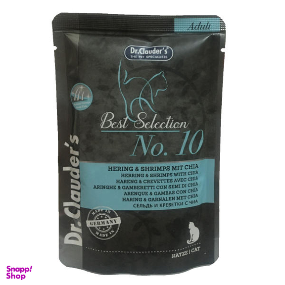 غذای پوچ گربه دکتر کلادرز مدل Best Selection Adult No.10 وزن 85 گرم