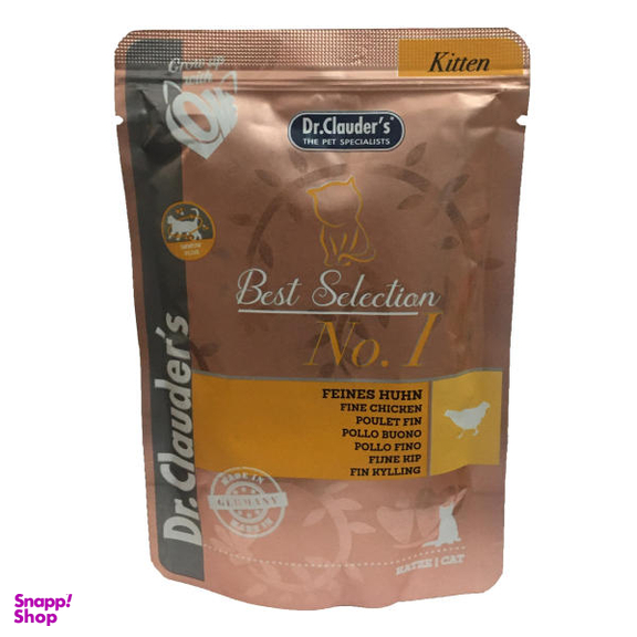 غذای پوچ بچه گربه دکتر کلادرز مدل Best Selection Kitten No.1 وزن 85 گرم