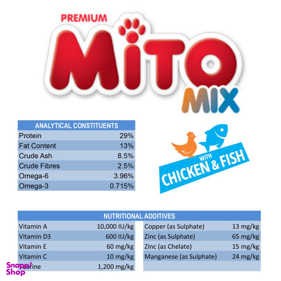 غذای خشک گربه میتو مدل Mix وزن 1000 گرم بسته 5 عددی