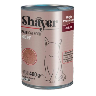 کنسرو غذای گربه شایر (Shayer) مدل گوشت وزن 400 گرم
