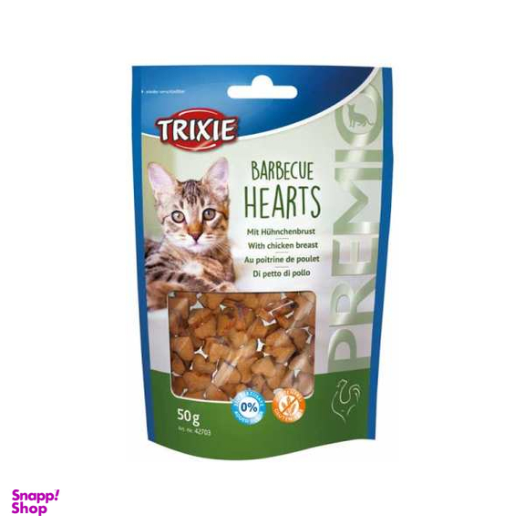 غذای تشویقی گربه تریکسی مدل Barbecue Hearts وزن 50 گرم