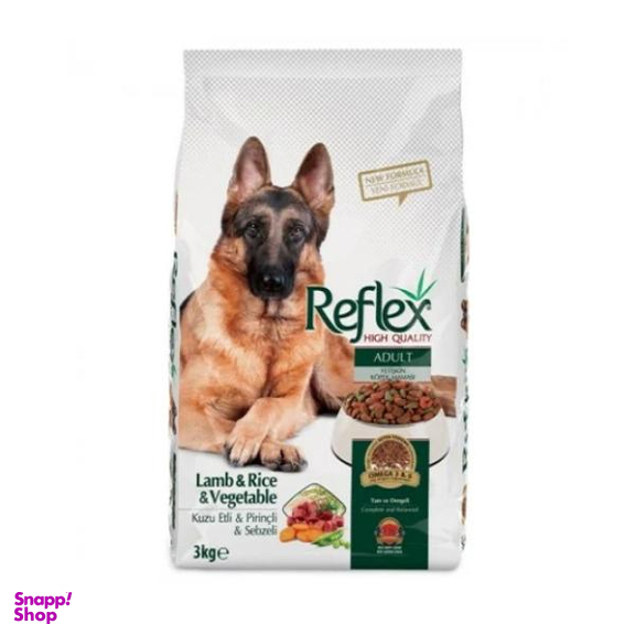 غذای خشک سگ بالغ رفلکس مدل برنج و گوشت بره و سبزیجات وزن 3 کیلوگرم