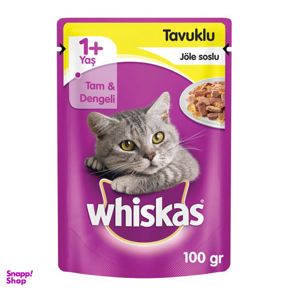 غذای گربه بالغ ویسکاس مدل Adult -Chicken وزن 100 گرم مجموعه 6 عددی