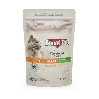 غذای پوچ گربه بوناسیبو (بوناسیبو) مدل Chicken وزن 85 گرم