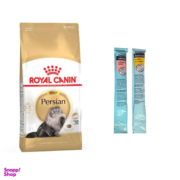 غذا خشک گربه رویال کنین مدل Persian Adult وزن 2 کیلوگرم به همراه بستنی گربه