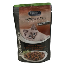غذای پوچ گربه دکتر کلادرز مدل Poultry&kidney وزن 100 گرم