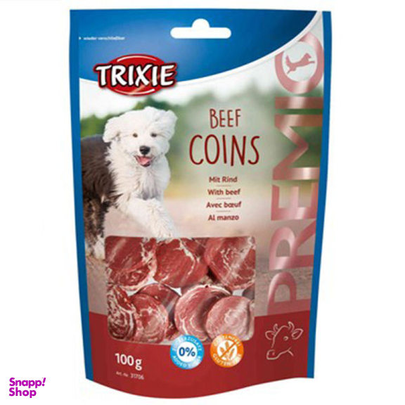 تشویقی سگ تریکسی مدل Beef Coins وزن 100 گرم