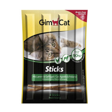 غذای تشویقی گربه جیم کت (Gim Cat) مدل مدادی بره و پرندگان وزن 25 گرم مجموعه 5 عددی