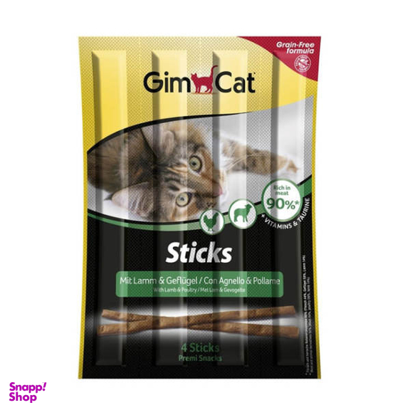 غذای تشویقی گربه جیم کت (Gim Cat) مدل مدادی بره و پرندگان وزن 25 گرم مجموعه 5 عددی