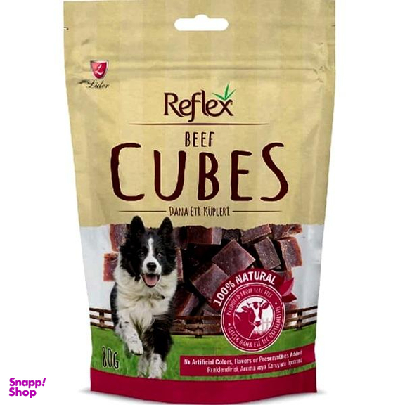 غذای تشویقی سگ رفلکس مدل Beef Cubes وزن 80 گرم