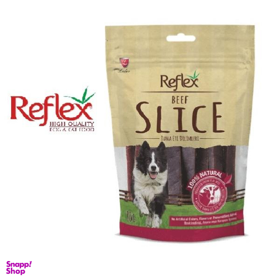 غذای تشویقی سگ رفلکس مدل Beef Slice وزن 80 گرم