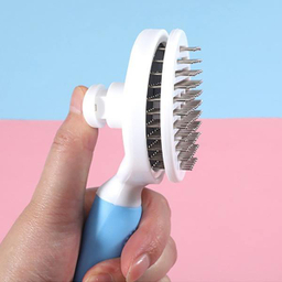 برس موی سگ و گربه مدل Self Cleaning رنگ آبی
