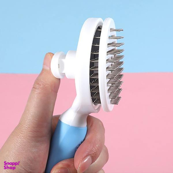 برس موی سگ و گربه مدل Self Cleaning رنگ آبی