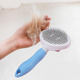 برس موی سگ و گربه مدل Self Cleaning رنگ آبی