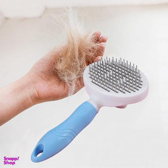 برس موی سگ و گربه مدل Self Cleaning رنگ آبی