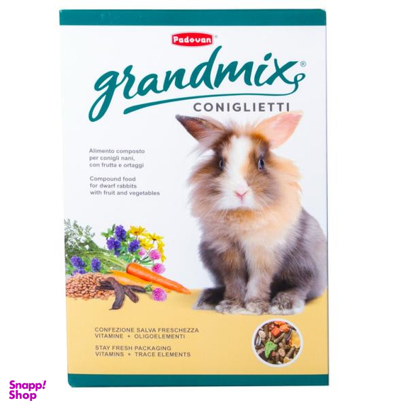 غذای خشک خرگوش پادوان مدل Grandmix Coniglietti وزن 850 گرم