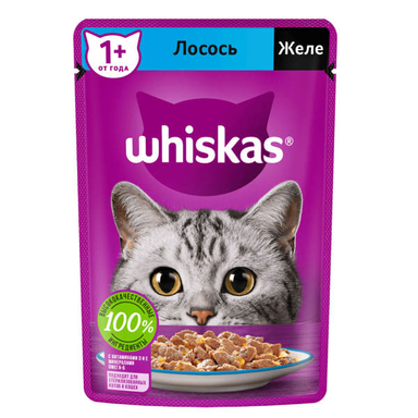 غذای پوچ گربه ویسکاس (Whiskas) مدل ماهی قزل آلا وزن 75 گرم