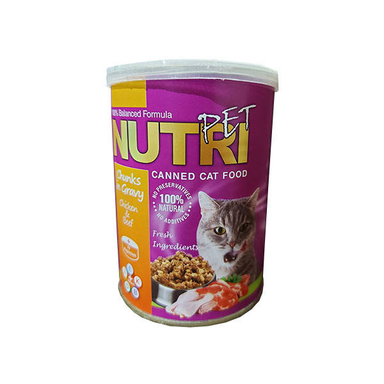 کنسرو غذای گربه نوتری پت (Nutri Pet) مدل مرغ و گوشت وزن 425 گرم