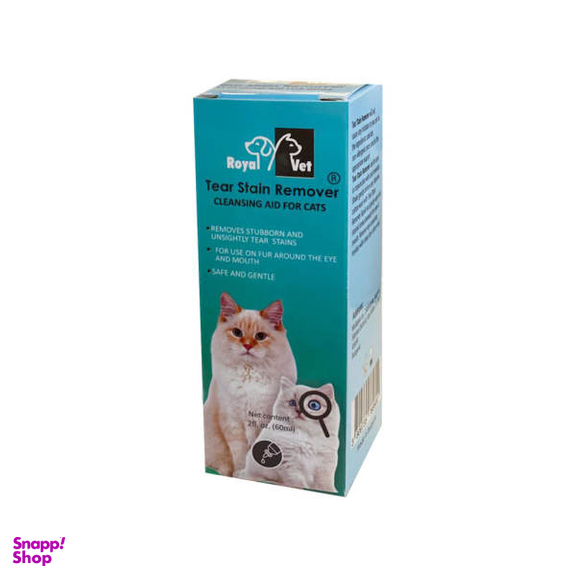 قطره پاک کننده دور چشم گربه رویال وت مدل Tear Stin Remover حجم 60 میلی لیتر