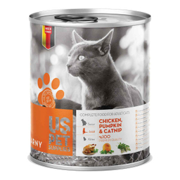 کنسرو غذای گربه یو اس پت مدل Chicken With Catnip مقدار 400 گرم