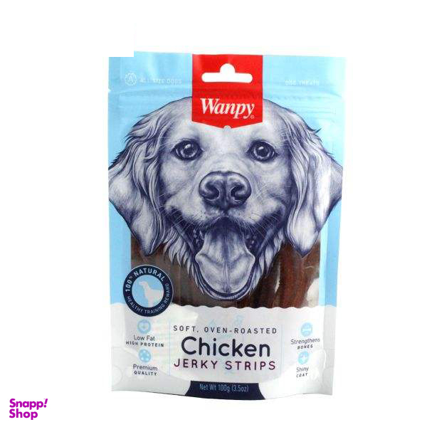 غذای تشویقی سگ ونپی مدل Jerky Strips Chicken وزن 100 گرم