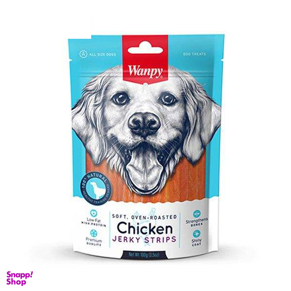غذای تشویقی سگ ونپی (Wanpy) مدل Chicken Jerky Strips وزن 100 گرم