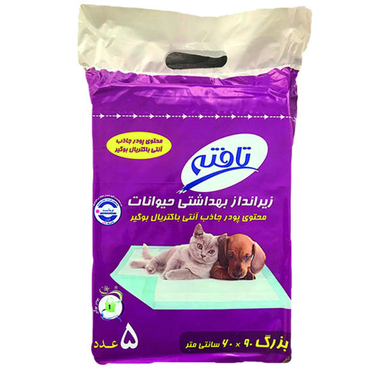 زیر انداز بهداشتی حیوانات خانگی تافته (Tafteh) مدل 6090 بسته 5 عددی