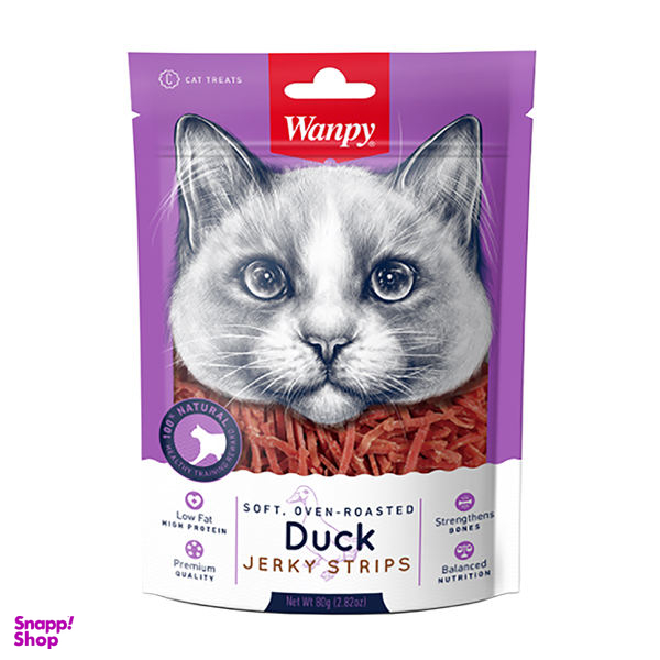 غذای تشویقی گربه ونپی مدل Duck Jerky Strips وزن 80 گرم
