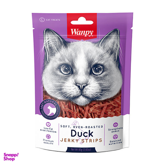 غذای تشویقی گربه ونپی مدل Duck Jerky Strips وزن 80 گرم