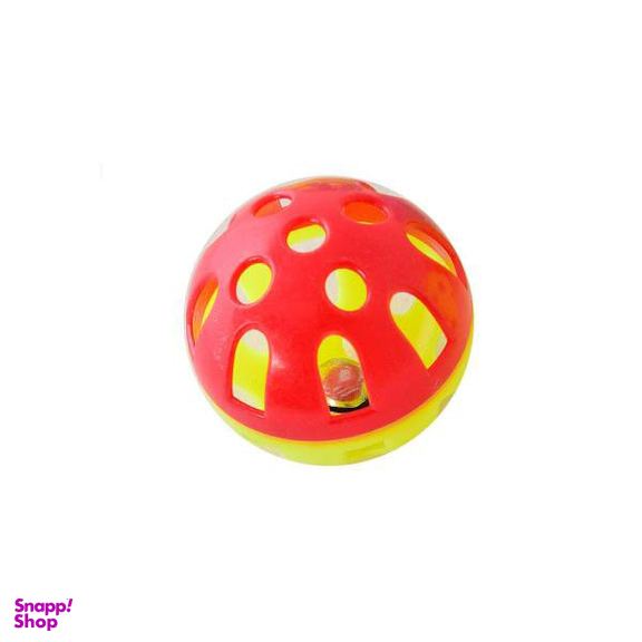 اسباب بازی گربه و سگ توپ زنگوله دار مدل Plastic Bell Balls بسته 6 عددی