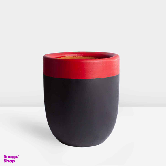 گلدان سفالی کروی مشکی scp25