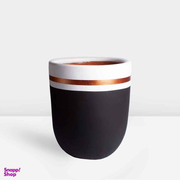 گلدان سفالی کروی مشکی scp25