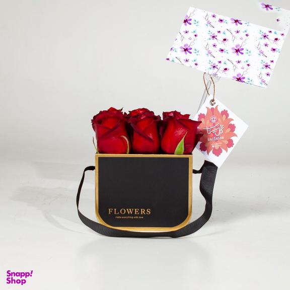 باکس گل رز قرمز (رویال مشکی کوچک)