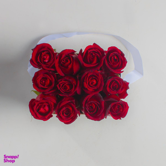 باکس گل رز قرمز (رویال سفید بزرگ)