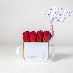 باکس گل رز قرمز (رویال سفید بزرگ)